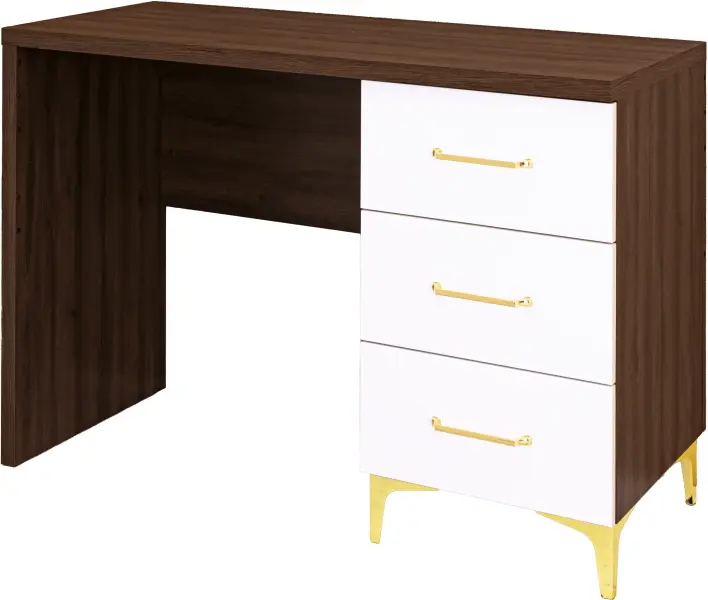 Biurko Bari (biały połysk/orzech Foresta)