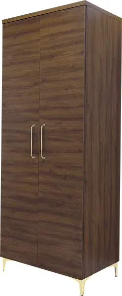 Szafa wysoka z półkami i drążkiem Bari (orzech Foresta)