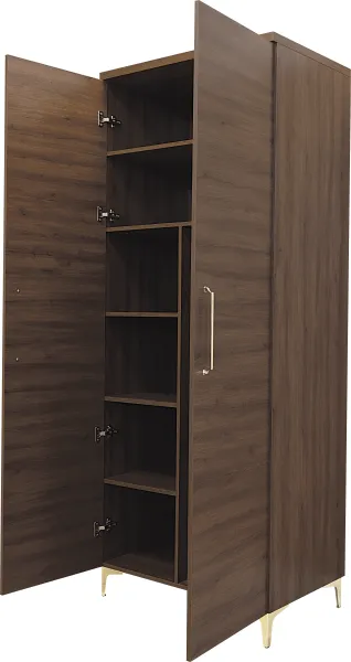 Szafa wysoka z półkami i drążkiem Bari (orzech Foresta)