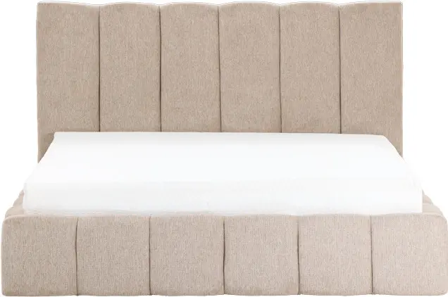 Łóżko tapicerowane Bianko 160 (rojal latte) ze stelażem i pojemnikiem