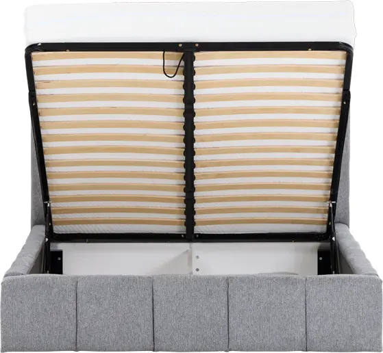 Łóżko tapicerowane Bianko 140 (rojal szary) ze stelażem i pojemnikiem