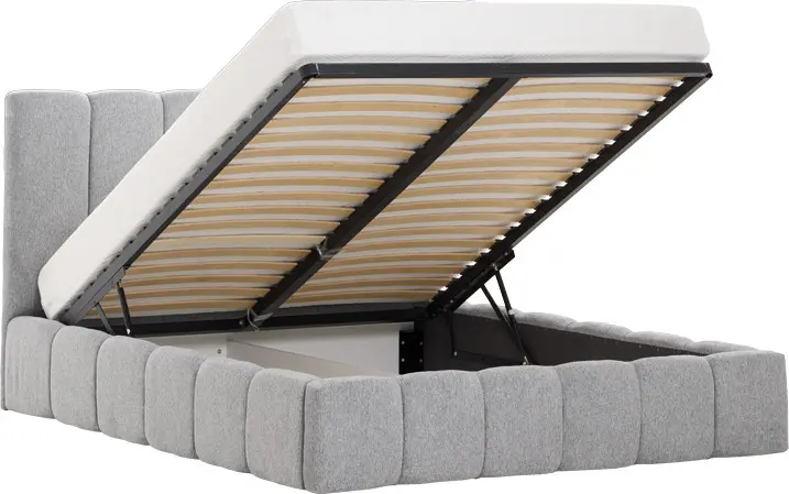 Łóżko tapicerowane Bianko 160 (rojal szary) ze stelażem i pojemnikiem