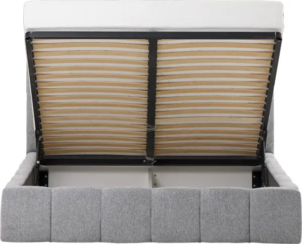 Łóżko tapicerowane Bianko 160 (rojal szary) ze stelażem i pojemnikiem