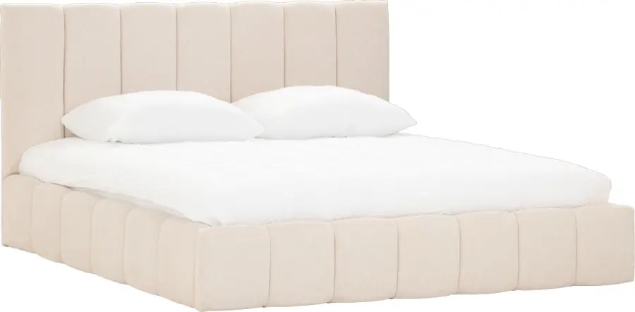 Łóżko tapicerowane Bianko 180 (rojal beż) ze stelażem i pojemnikiem