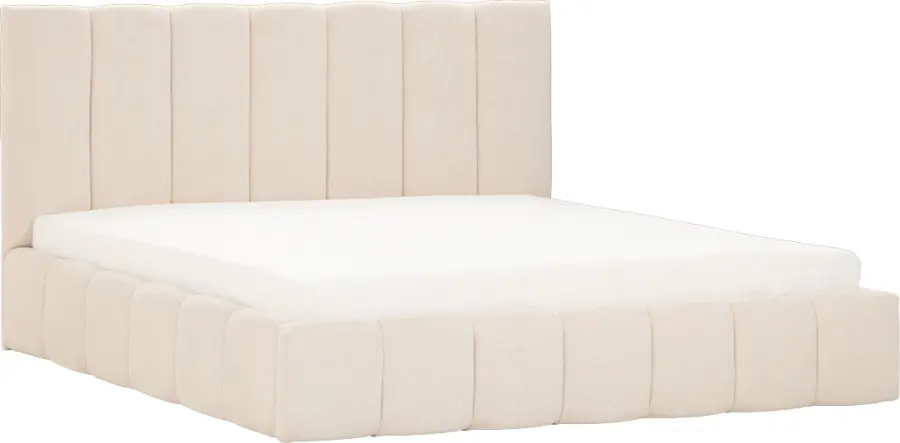 Łóżko tapicerowane Bianko 180 (rojal beż) ze stelażem i pojemnikiem