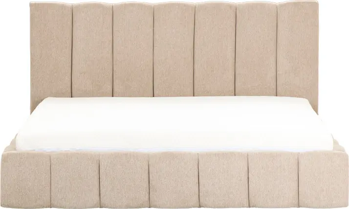 Łóżko tapicerowane Bianko 180 (rojal latte) ze stelażem i pojemnikiem