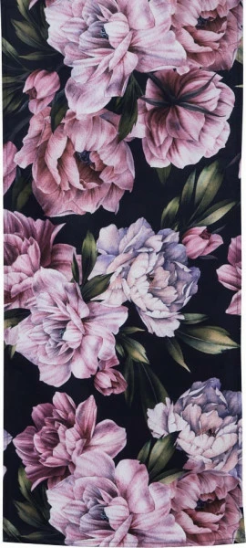 Bieżnik Peony 26-2 (czarny w kwiaty)