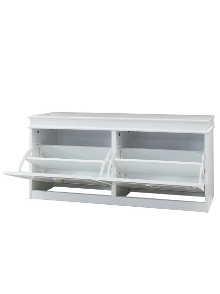 Szafka na buty 2-drzw. z siedziskiem Alessa (biała) 
