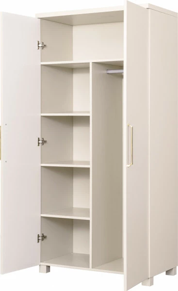 Szafa 2-drzwiowa z półkami i drążkiem Bari (kaszmir)