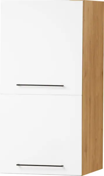 Zabudowa nadblatowa lewa Bellona (biały połysk/dąb Soma ciemny)