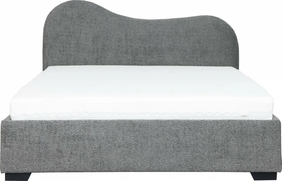 Łóżko tapicerowane 160 Cloudi (boucle grafit) ze stelażem i pojemnikiem