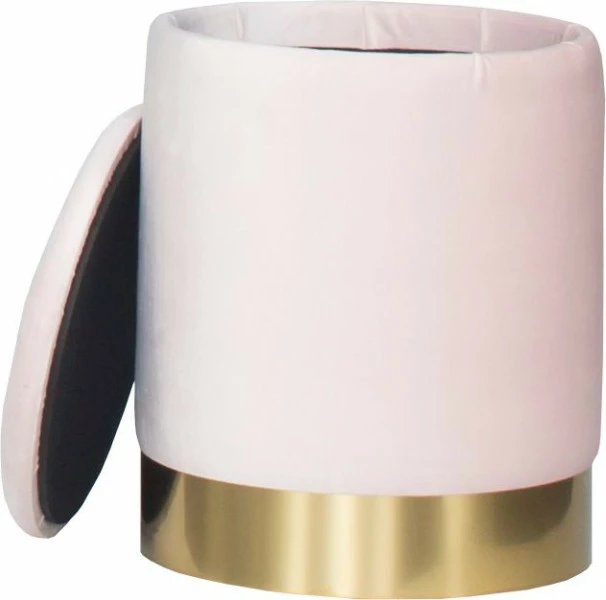 Puf otwierany Altino 3 (różowy ze złotą listwą) 