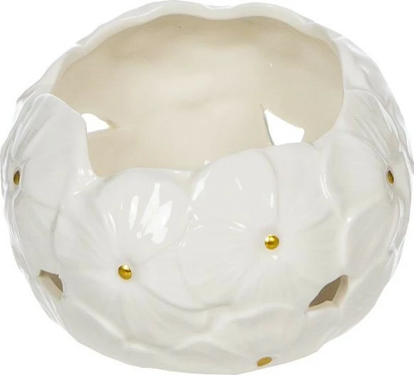 Dekoracja z motywem kwiatowym Fabelle 27 (biały)