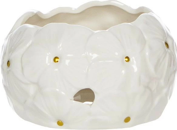 Dekoracja z motywem kwiatowym Fabelle 27 (biały)