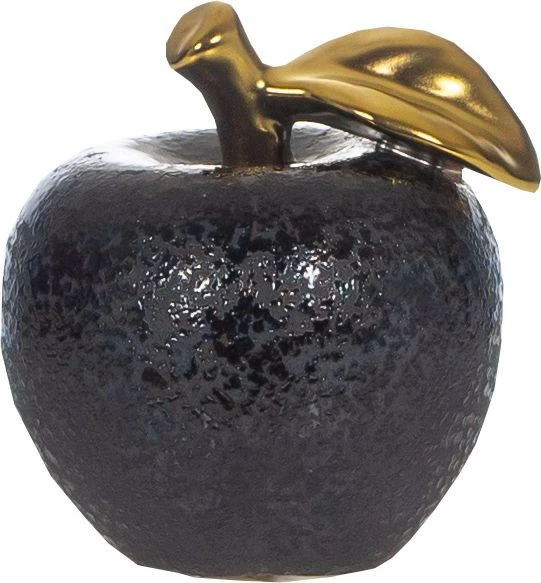Ozdobna figurka ceramiczna jabłko Konti 87 (czarny/złoty)
