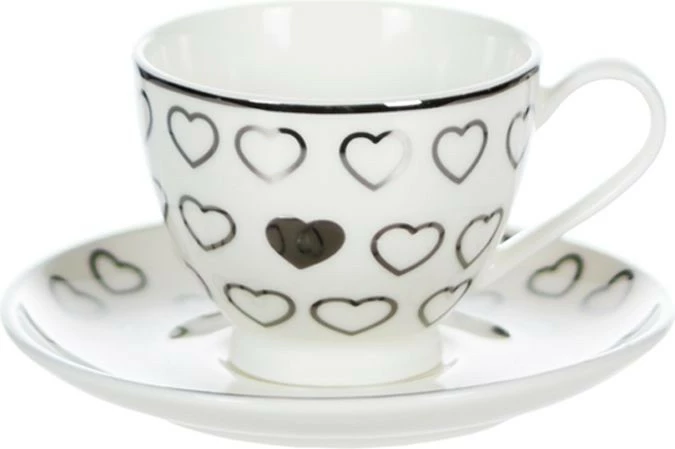 Filiżanka i spodek w serduszka-kolekcja Gifto