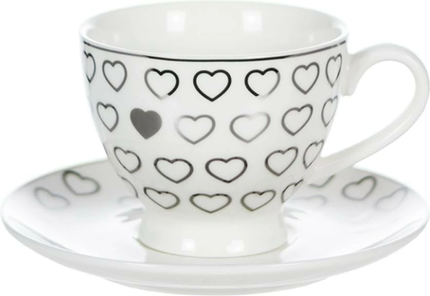 Filiżanka i spodek w serduszka-kolekcja Gifto
