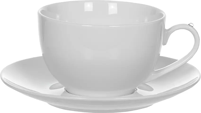 Filiżanka z ozdobną rączką+spodek Krystalis 23 (biały) 