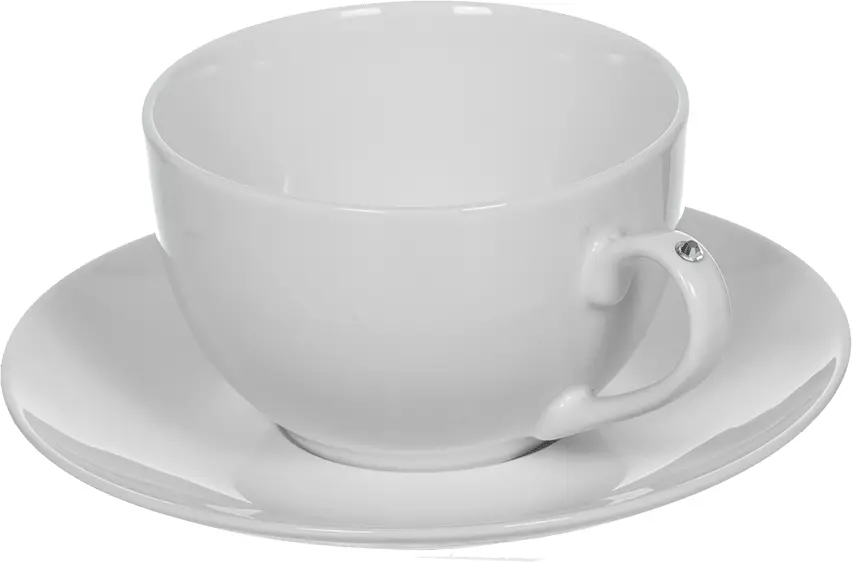 Filiżanka z ozdobną rączką+spodek Krystalis 23 (biały) 