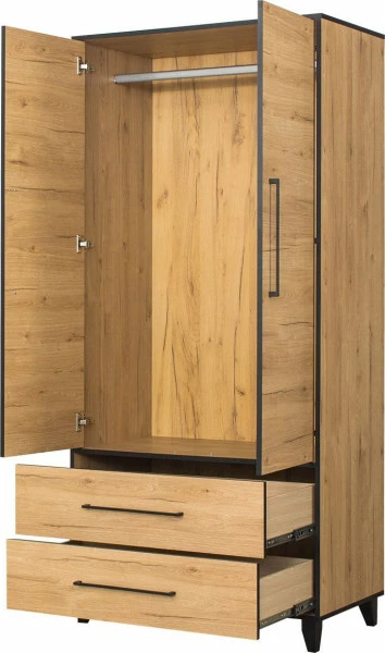 Szafa dwudrzwiowa z szufladami Floryda (dąb Soma ciemny) 