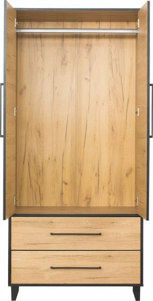 Szafa dwudrzwiowa z szufladami Floryda (dąb Soma ciemny)