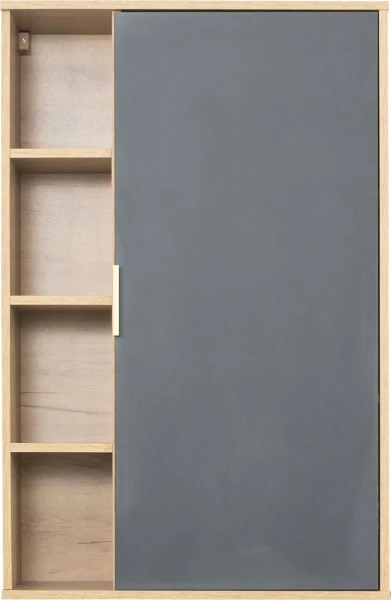 Szafka wisząca z drzwiczkami i półkami Floryda (grafit/dąb Soma ciemny)
