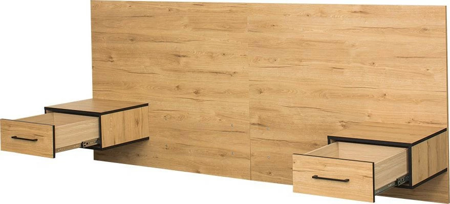 Zagłowie z płyty 160cm z dwoma stolikami nocnymi Floryda (dąb Soma ciemny)