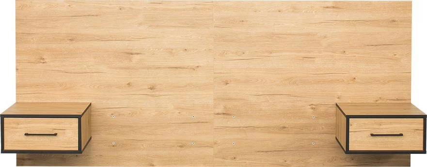 Zagłowie z płyty 160cm z dwoma stolikami nocnymi Floryda (dąb Soma ciemny)