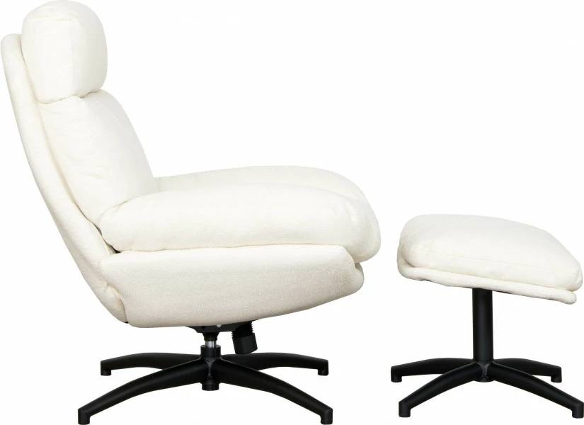 Zestaw wypoczynkowy Tramonto - fotel obrotowy + podnóżek (beżowy)