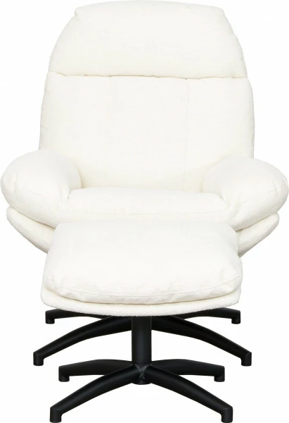 Zestaw wypoczynkowy Tramonto - fotel obrotowy + podnóżek (beżowy)