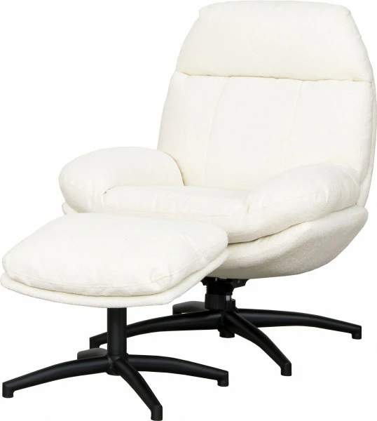 Zestaw wypoczynkowy Tramonto - fotel obrotowy + podnóżek (beżowy)