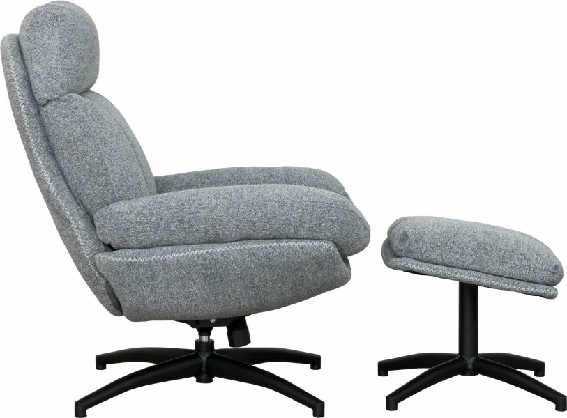 Zestaw wypoczynkowy Tramonto - fotel obrotowy + podnóżek (szary)