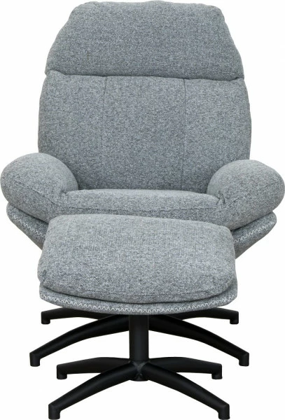 Zestaw wypoczynkowy Tramonto - fotel obrotowy + podnóżek (szary)