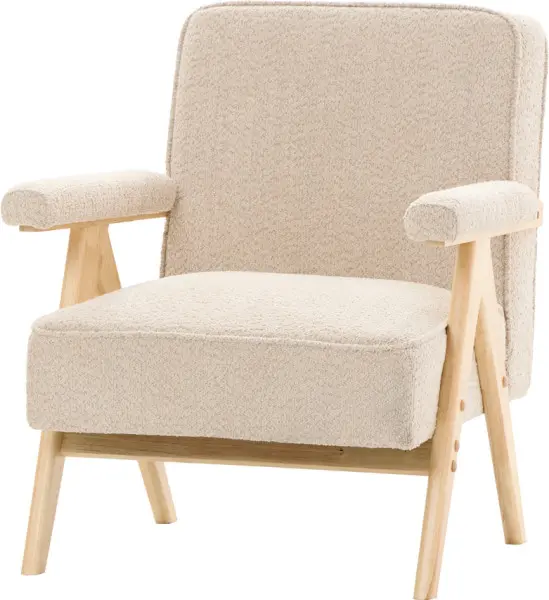 Fotel Vintage 25 (boucle beżowy) 