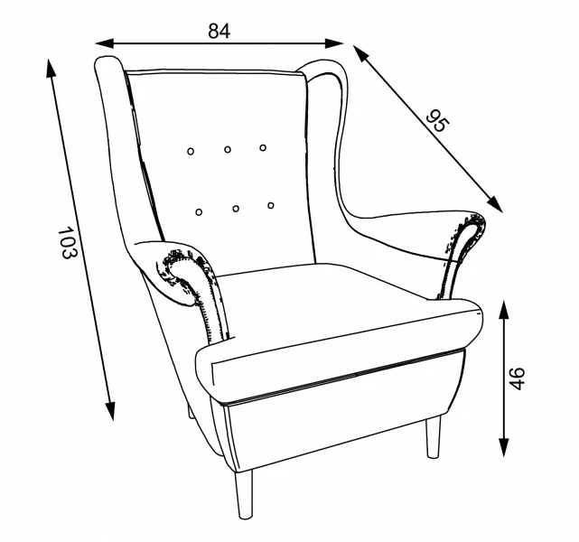 Fotel Diamentino (plusz czarny)