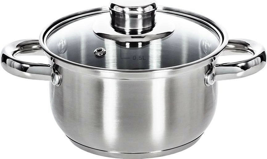 Zestaw czterech garnków satynowych  z pokrywkami Vito 