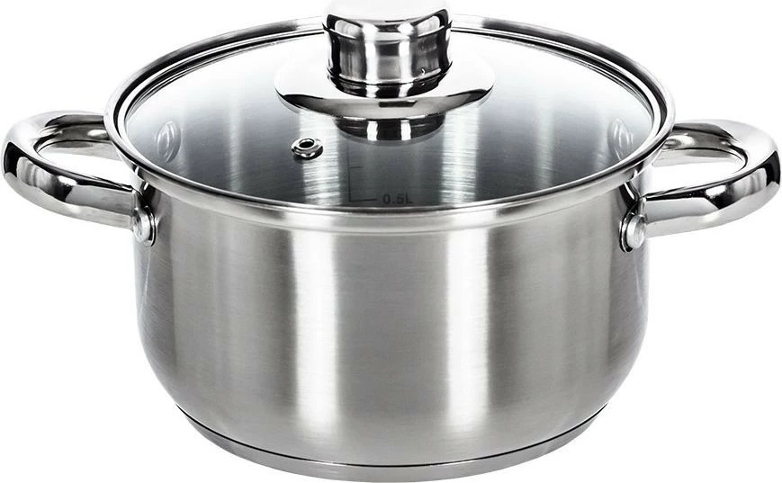 Zestaw czterech garnków satynowych  z pokrywkami Vito 