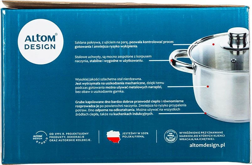 Zestaw czterech garnków satynowych  z pokrywkami Vito 