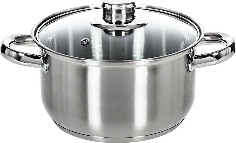 Zestaw czterech garnków satynowych  z pokrywkami Vito 