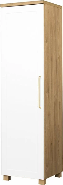 Półszafa uniwersalna z drążkiem i półkami Hawana (biały lakier mat/dąb soma ciemny)