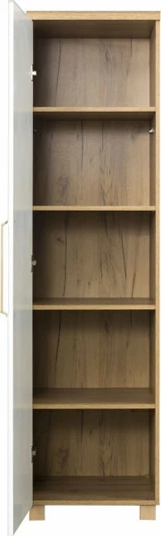 Półszafa uniwersalna z drążkiem i półkami Hawana (biały lakier mat/dąb soma ciemny) 