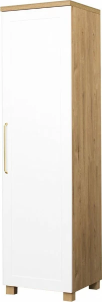 Półszafa uniwersalna z drążkiem i półkami Hawana (biały lakier mat/dąb soma ciemny)