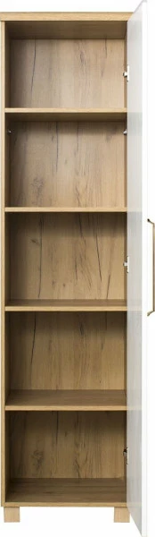 Półszafa uniwersalna z drążkiem i półkami Hawana (biały lakier mat/dąb soma ciemny) 