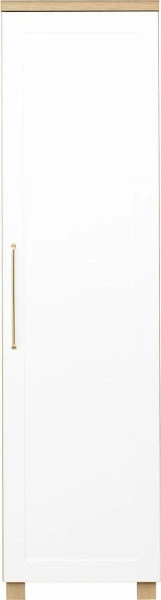 Półszafa uniwersalna z drążkiem i półkami Hawana (biały lakier mat/dąb soma ciemny)