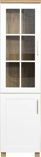 Witryna lewa Hawana (biały lakier mat/dąb soma ciemny)