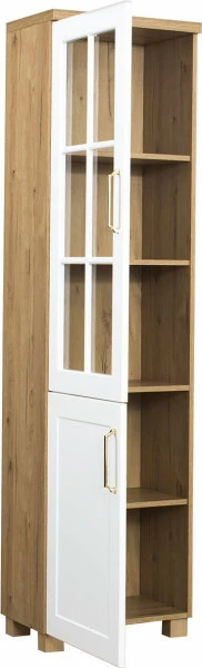 Witryna lewa Hawana (biały lakier mat/dąb soma ciemny)