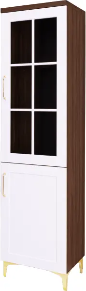 Półwitryna prawa Hawana (biały lakier mat/orzech Foresta)