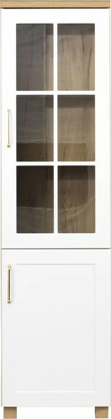 Witryna prawa Hawana (biały lakier mat/dąb soma ciemny)