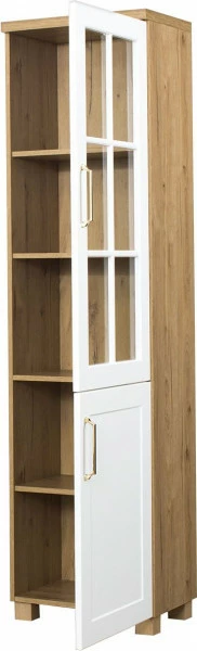 Witryna prawa Hawana (biały lakier mat/dąb soma ciemny) 