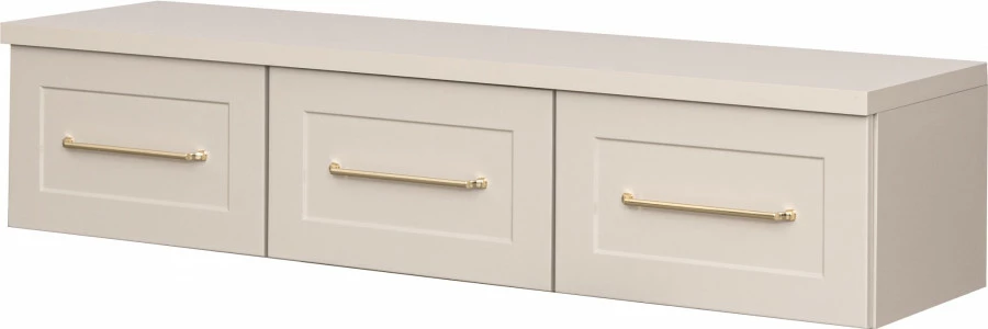 Stolik RTV podwieszany z 3 szufladami Hawana (kaszmir lakier mat/kaszmir)